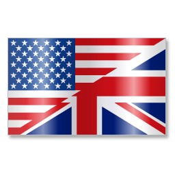 Icon with the flags of the USA and UK. Below is a link to the English website.