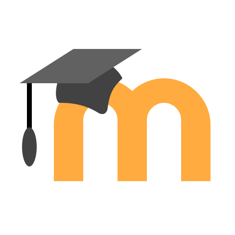 Icon representing the learning platform Moodle. Below is a link to the platform.