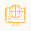 company logo: a computer screen intertwined with a globe